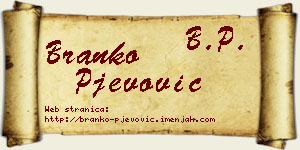 Branko Pjevović vizit kartica